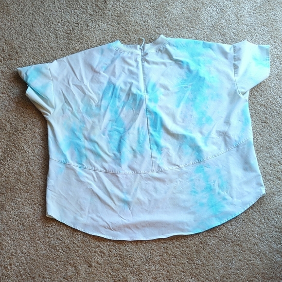 Women's Blue Tie-Dye Muscle Tee - Picture 4 of 5